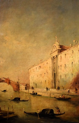 Venise, le Canal des Mendiants - école vénitienne du XIXe siècle - Romano Ischia